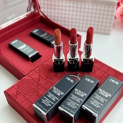 เซ็ทลิปสติก Dior Rouge Lipstick Mini Set 2 Pcs. with Lipstick Case กล่องสีแดง