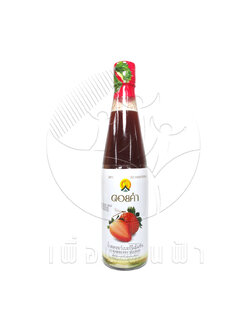 E43 ดอยคำ น้ำสตรอว์เบอร์รีเข้มข้น (ขวดแก้ว) 500ml. "เจ"