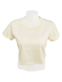 เสื้อยืดทรงครอป สีครีมนวล พร้อมส่ง