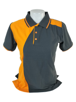 เสื้อโปโลทีซีสีเทา ส้ม แขนเบิ้ล พรีออเดอร์