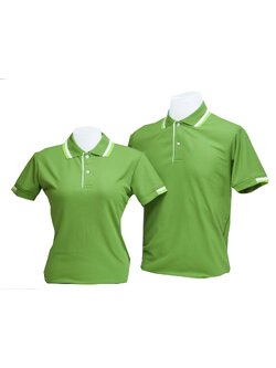 เสื้อโปโล สีเขียว ปก แขนทอลาย 2 สี คละไซส์ ชาย หญิง ราคาส่ง