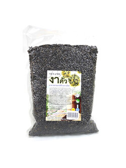 504 [บ้านไทยทิพย์] งาดำคั่วอบเม็ด 400g. "เจ"