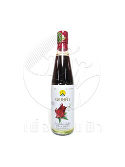 E51 ดอยคำ น้ำกระเจี๊ยบเข้มข้น (ขวดแก้ว) 500ml. "เจ"