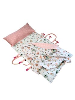 ที่นอนพกพา ซักทั้งชิ้น แบบหมอนยาวติดที่นอน มีผ้าห่ม ปักชื่อฟรี