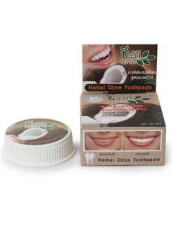 J03 [ชีววิถี] ยาสีฟันสมุนไพร สูตรน้ำมันมะพร้าว (แบบตลับ) 25g.