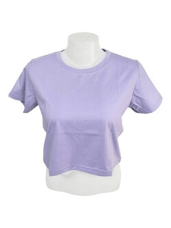 เสื้อยืดทรงครอป สีม่วงอ่อน พร้อมส่ง