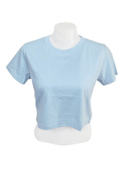 เสื้อยืดทรงครอป สีฟ้าคราม พร้อมส่ง
