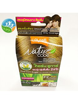 [โลแลน] แชมพูปิดผมขาว F2-สีน้ำตาลอ่อนประกายทอง
