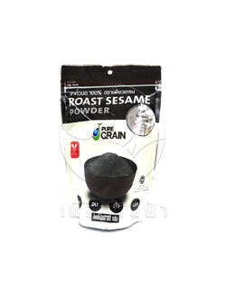 [เพียวเกรน] งาคั่วบด ผงงาดำ100% 80g. "เจ"