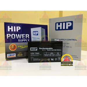 Power Supply 12Vdc 2A. ยี่ห้อ HIP รุ่น 901-2 พร้อม Battery 12V 7Ah. ยี่ห้อ HIP