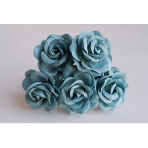 ดอกกุหลาบกระดาษสา ขนาด3.5 เซนติเมตรกลีบอัดโค้ง