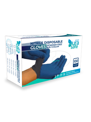 [หน่วยกล่องเล็ก] OCB52 ถุงมือไนไตรสีทูโทน แบบหนา ยาว 9 นิ้ว หนา 4 มิล หนัก 5 กรัม (100ชิ้น/กล่อง)