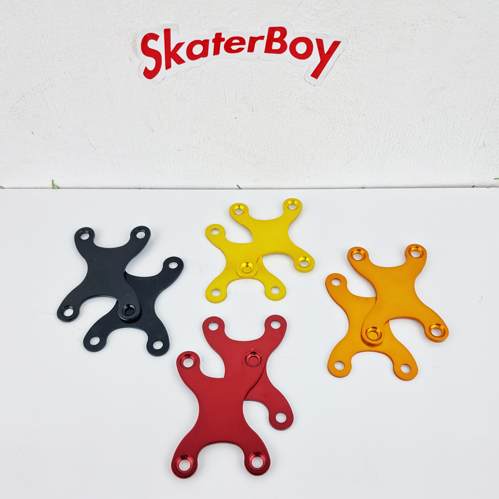 [0302] แผ่นประเก็น รองน็อตยึดทรัค สเก็ตบอร์ด รูในห่าง 6.5 5.5mm ทรงXหัวมน ช้วยถนอมไม้