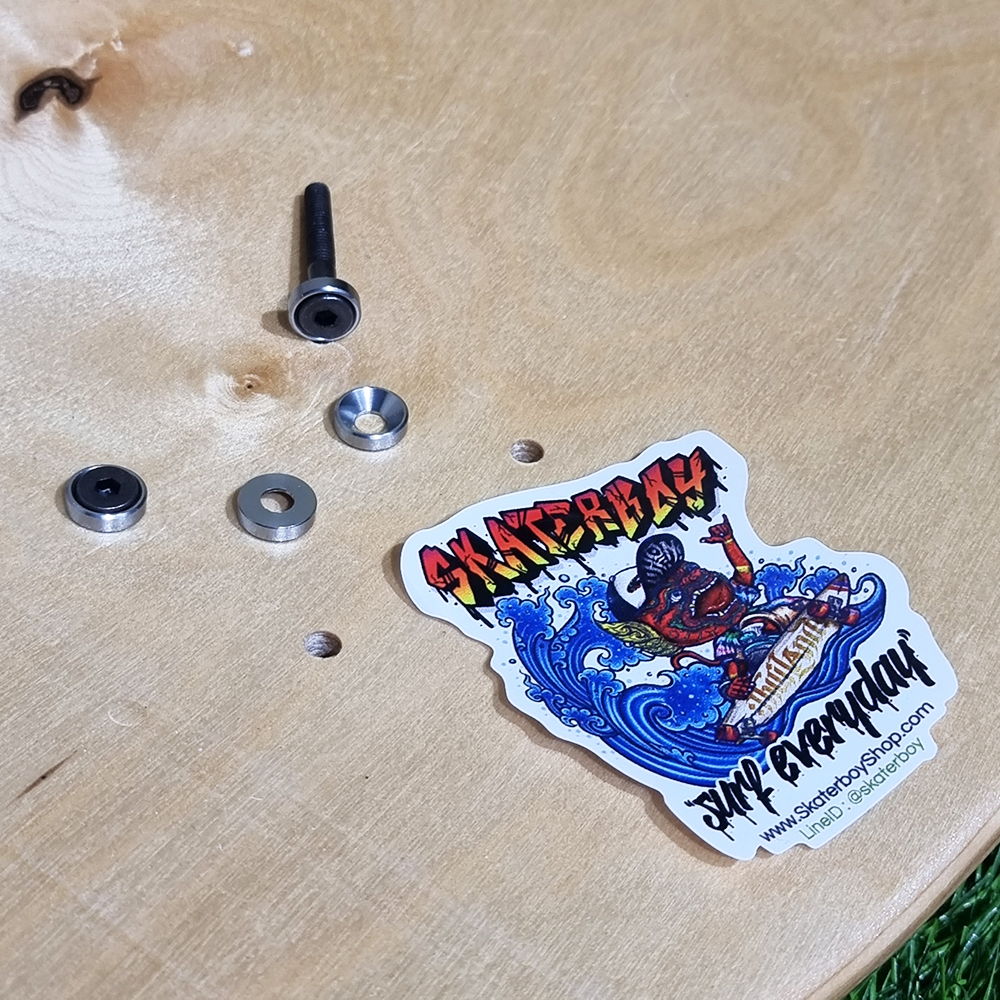 [0302] จานรองน็อตยึดทรัค สเก็ตบอร์ด กันน็อตจมกินบอร์ดไม้ ช้วยถนอมบอร์ด nut washer