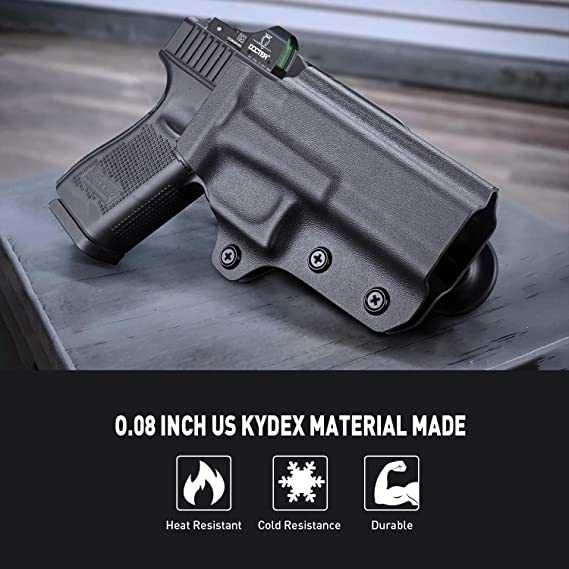 ซองพกนอกปลดนิ้วโป้ง KYDEX Glock 19/17/22/23/31/44/45 + เพลทต่ำ Warriorland (K0990)
