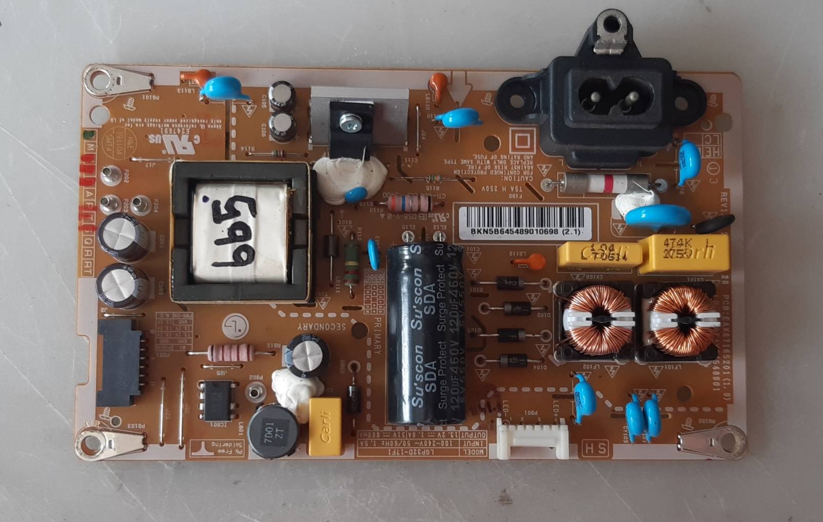 อันที 665 LG 32LM550BPTA ซัฟฟลาย EAX67165201 ดีเทสแล้ว