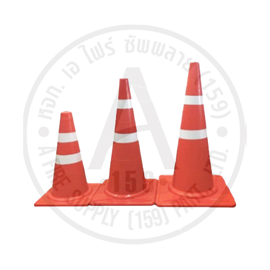 กรวยจราจรอย่างดี ขนาดต่างๆ มีแถบขาว เม็ดพลาสติก EVA