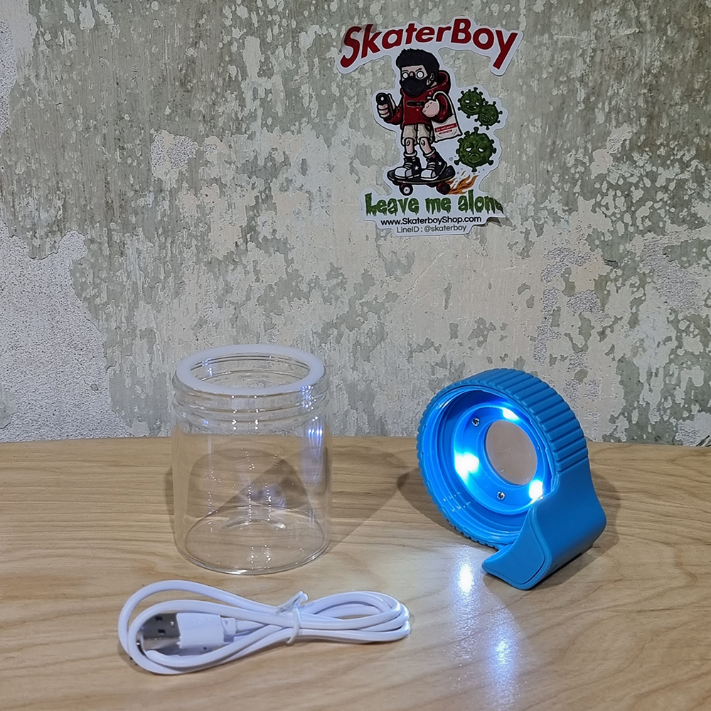 [1003] กระป๋อง เก็บดอก มีไฟ เลนส์10X ขยายบนล่าง ชมไตรโคม ขนาด 6x8cm พร้อมสายชาร์จ