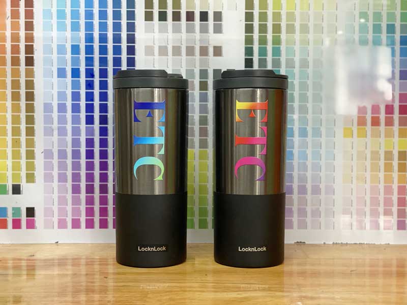 พิมพ์ UV โลโก้บริษัท สกรีน UV โลโก้บริษัท 4 สี