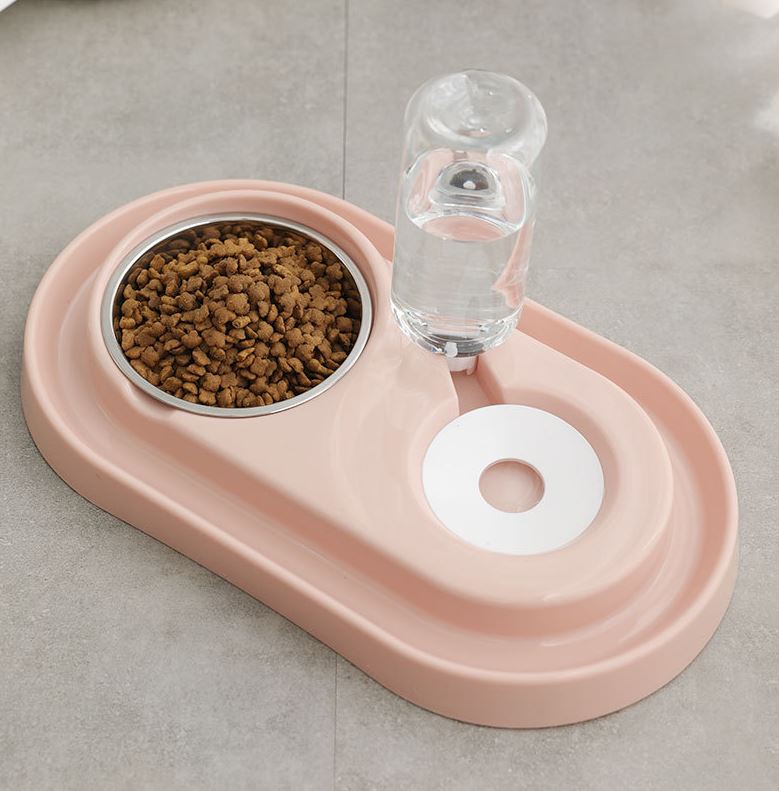 [1100] ชามให้น้ำ ให้อาหารสด สุนัข แมว ทำความสะอาดง่าย มีช่องน้ำหล่อกันมดขึ้น