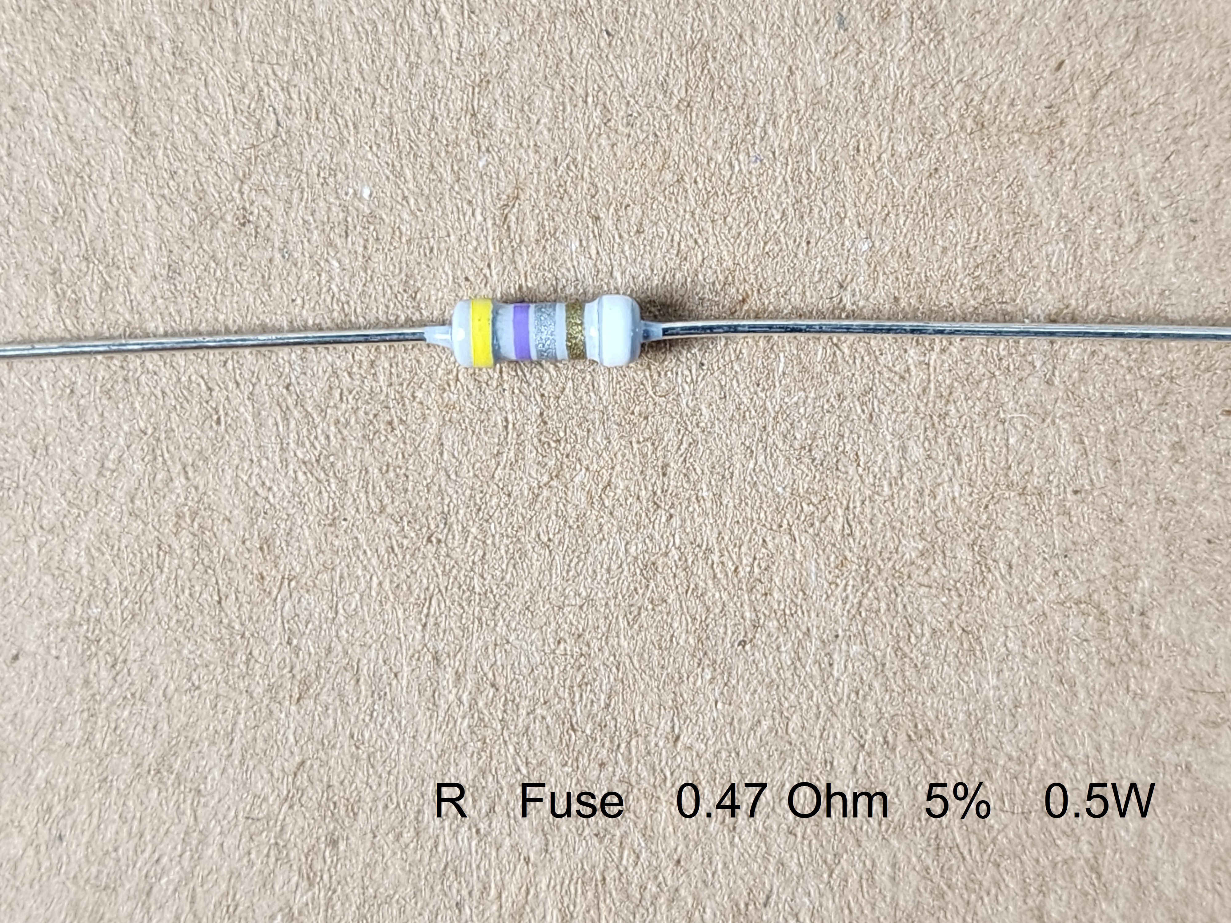 ตัวต้านทานฟิวส์ R ฟิวส์ 0.47 Ohm 5% 0.5W มีแถบสีอะไรบ้าง ?