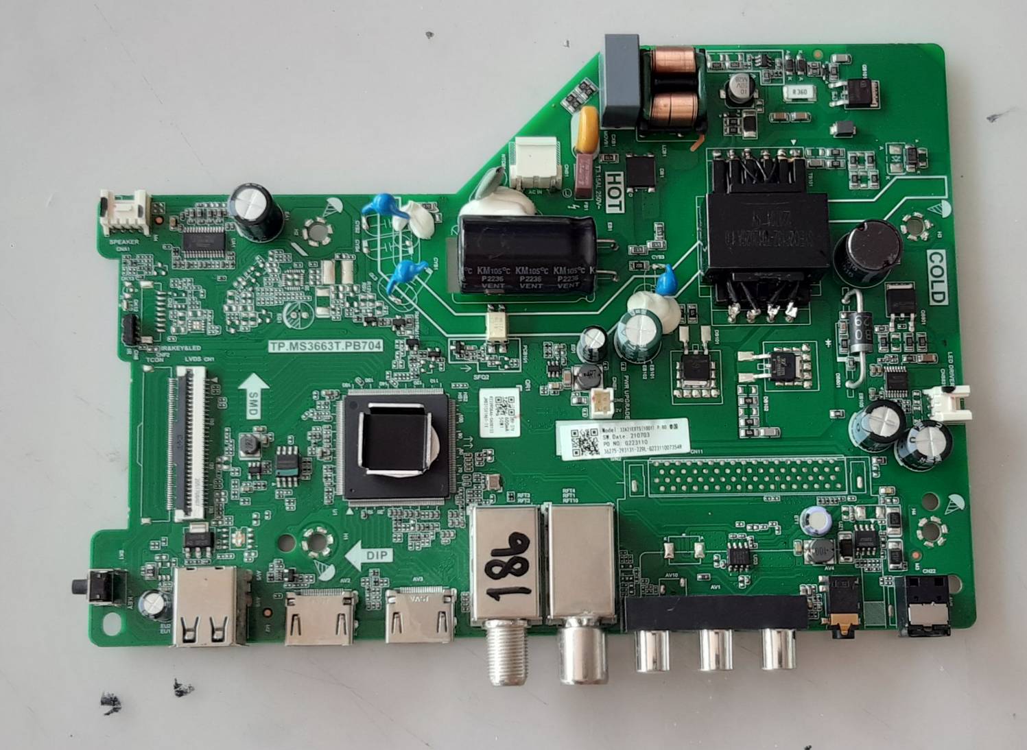 อันที่ 186 HIsense 32A3100G ซีสเตร็ม TP.MS3663T.PB704 ดีเทสแล้ว