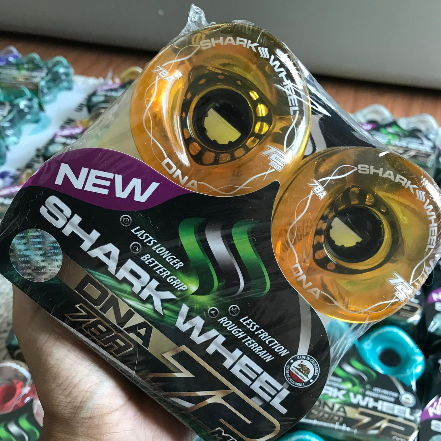 [0317] ล้อ shark wheel ขนาด 60mm 72mm ความแข็ง 78A ล้อดีดหิน US import วิ่งทางขรุขระ