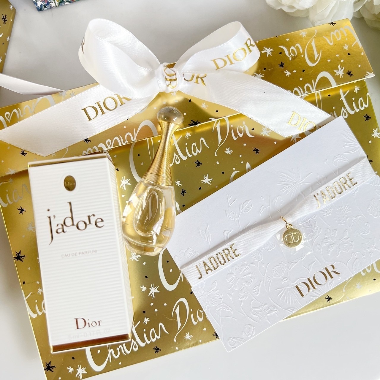 Dior Miniature Set : Jadore & Pendant CD Gold Tone