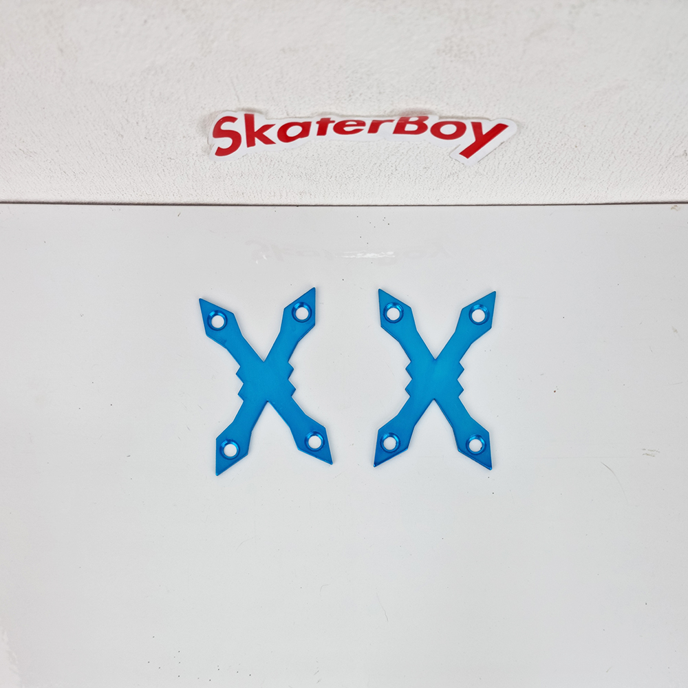 [0302] แผ่นประเก็น รองน็อตยึดทรัค สเก็ตบอร์ด รูในห่าง 6.5 5.5mm ทรงXหัวแหลม ช้วยถนอมไม้