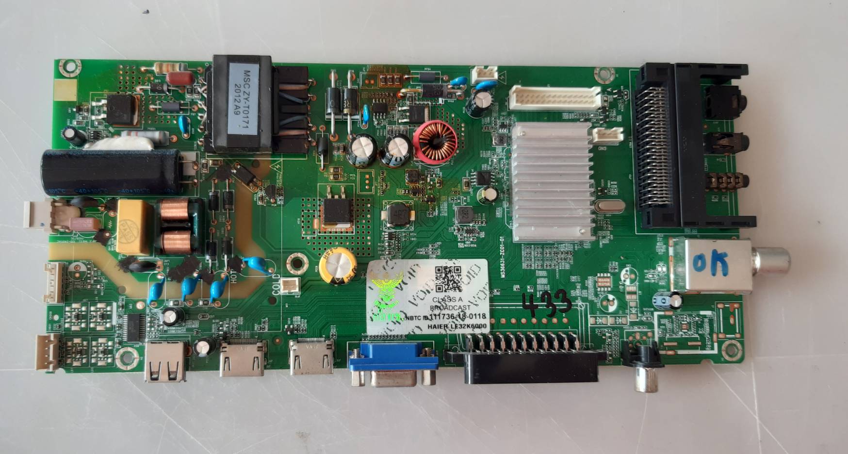 อันที่ 433 HAIER LE32K6000 ซีสเตร็ม MS36631-ZC01-01 ดีเทสแล้ว