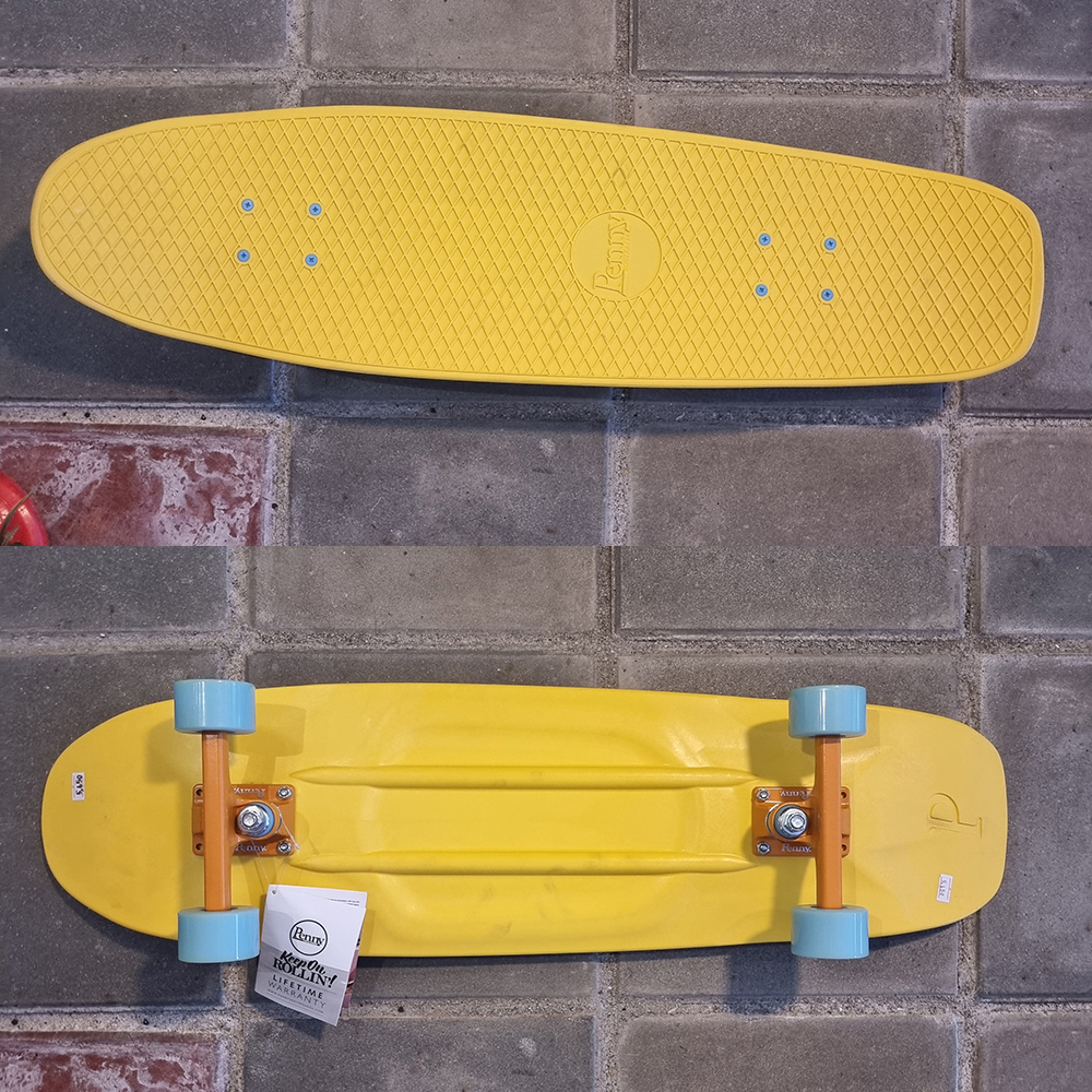0202 สเก็ตบอร์ด Penny 32" street cruiser แปลง surfskate ใส่ Waterborne หลังไม้ Street surf skateboard
