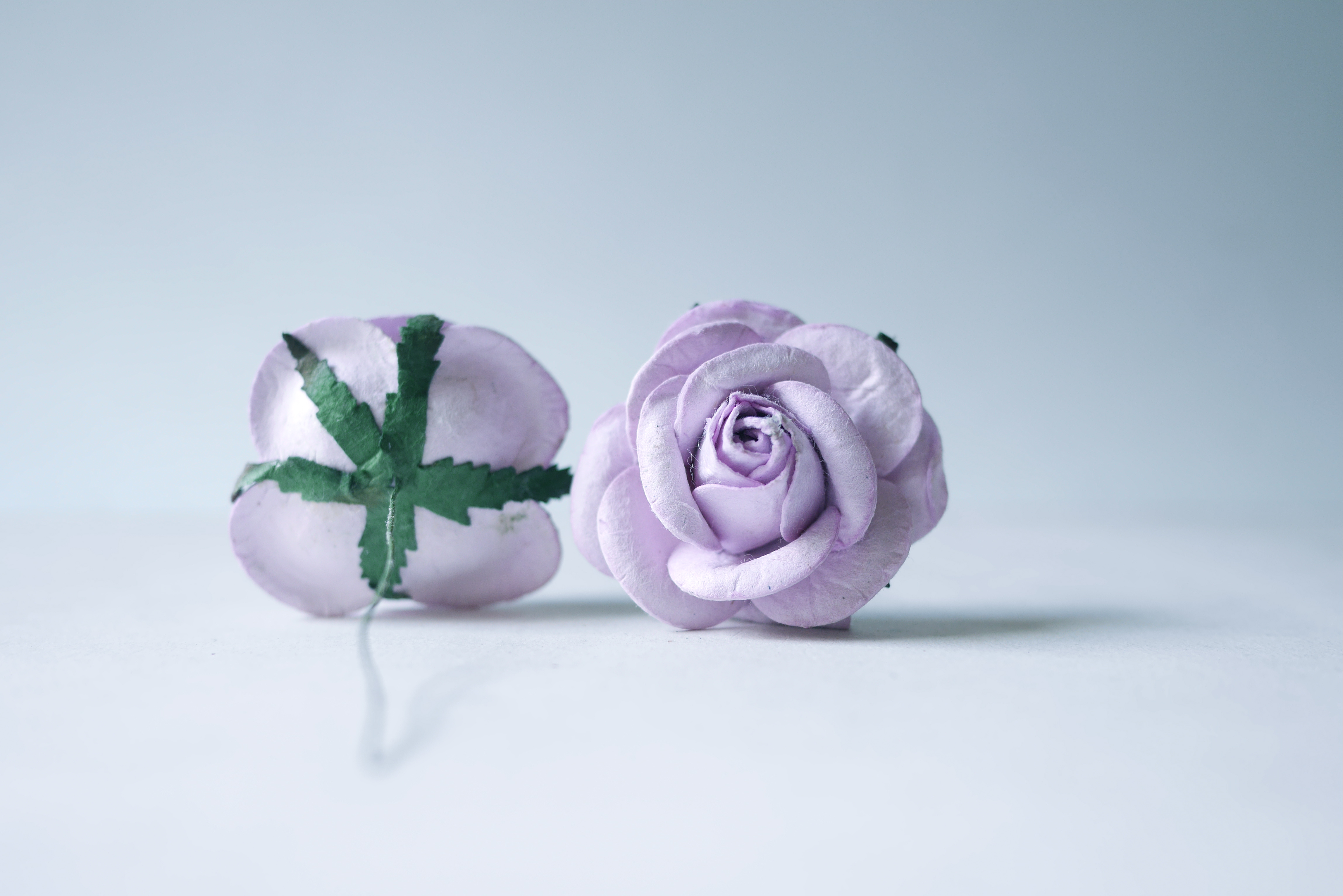 ดอกไม้กระดาษสา ดอกไม้กระดาษสา จตุจักร ตกแต่งสำหรับของชำร่วย, งานแต่งงานและงาน DIY ดอกไม้ตกแต่งของชำร่วย ดอกไม้ทำข้อมือเพื่อนเจ้าสาวกุหลาบกระดาษขนาด 4.5 cm. สีม่วงอ่อน