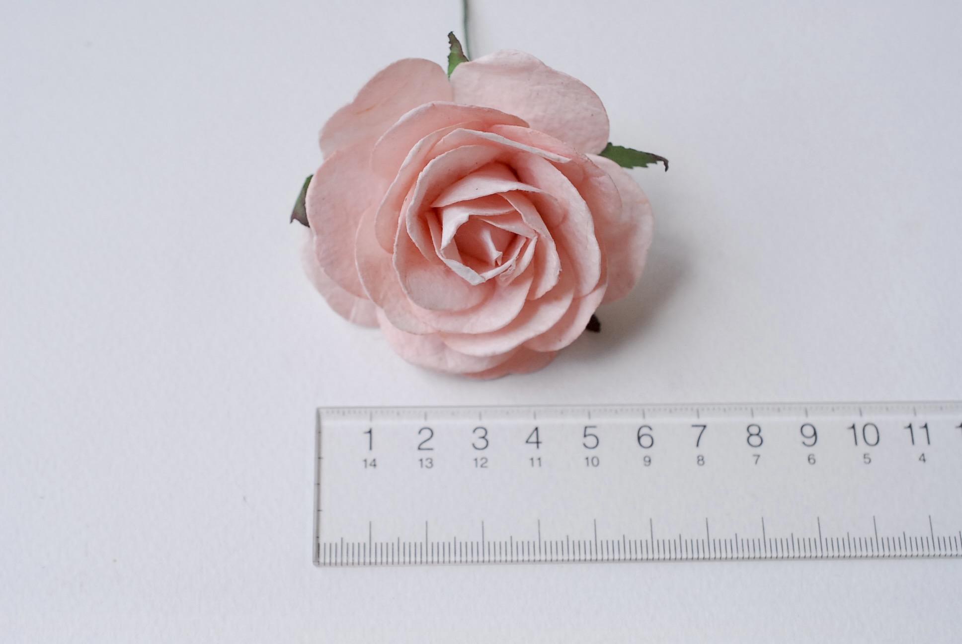 ดอกไม้กระดาษสา ดอกไม้กุหลาบกระดาษ ดอกกุหลาบกระดาษ ขนาด 6.5 cm., สำหรับของชำร่วย, งานแต่งงาน, สีพีชอ่อน Paper flower,10 Pieces mulberry rose, 6.5 cm. pale peach color