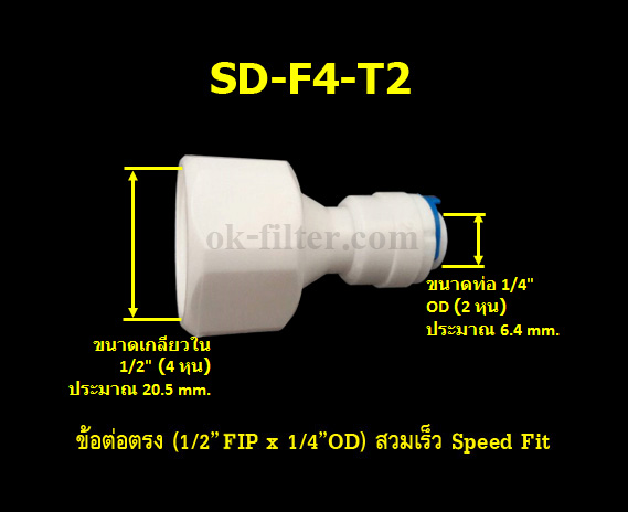 ข้อต่อตรง (1/2FIP x 1/4OD) สวมเร็ว Speed Fit
