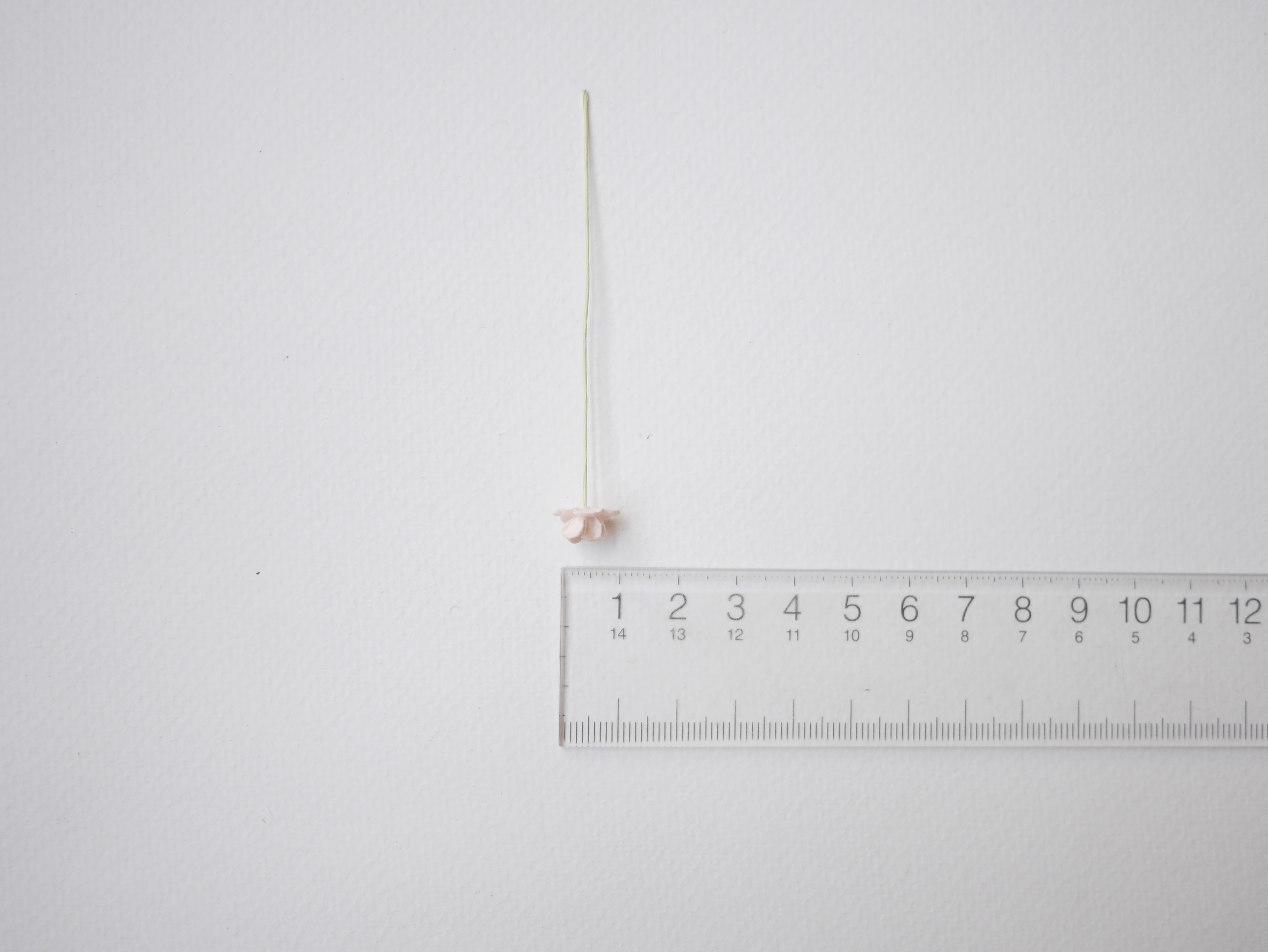 ดอกไม้กระดาษสา ดอกไม้กระดาษสาราคาส่ง ดอกไม้กระดาษสำหรับตกแต่ง งานแต่งงาน หรือติดของชำร่วย ดอก creeping lady 100 ดอก ขนาด 0.8 cm. สีชมพูพีชอ่อน Small Paper Flower with stem, 100 pcs., size 0.8 cm., creeping flowers 2 layers, pale pink color