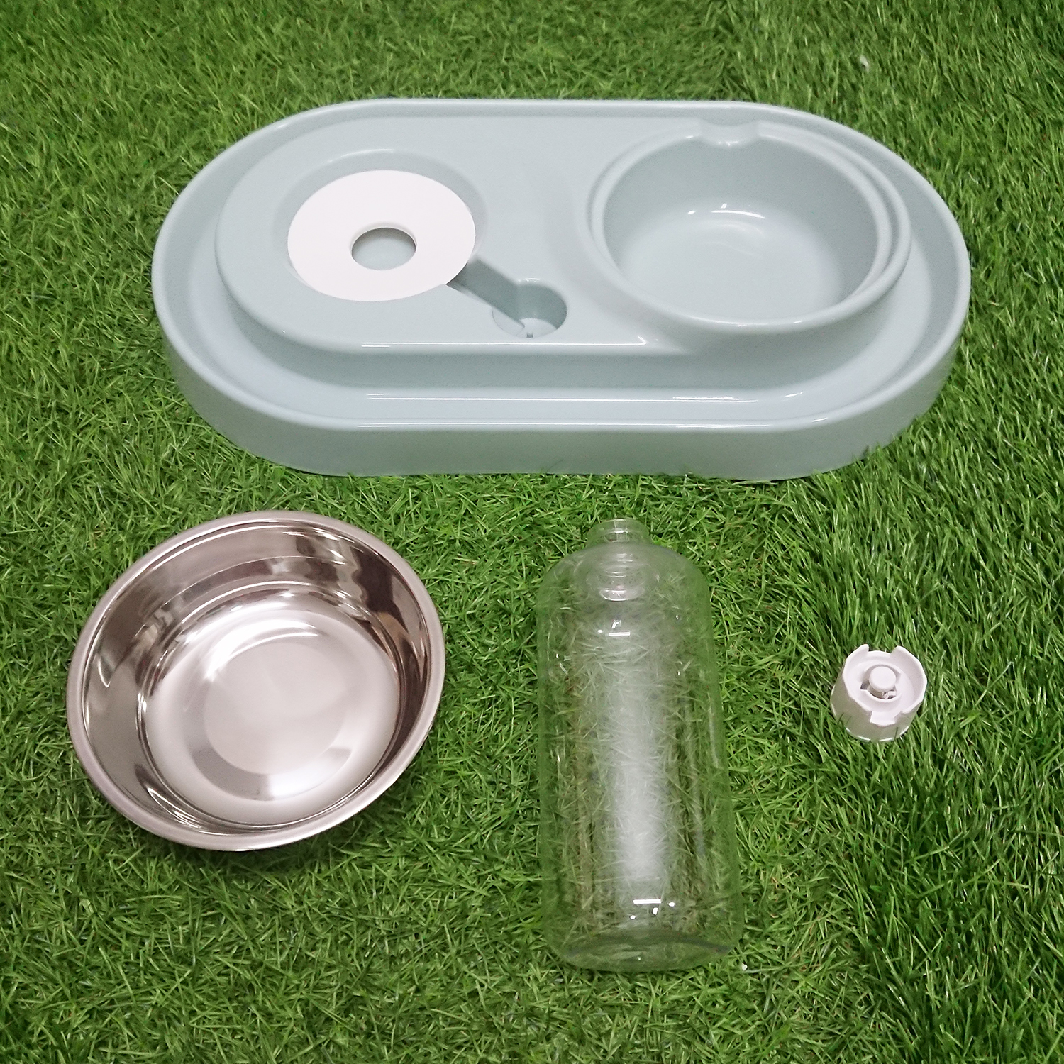 [1100] ชามให้น้ำ ให้อาหารสด สุนัข แมว ทำความสะอาดง่าย มีช่องน้ำหล่อกันมดขึ้น