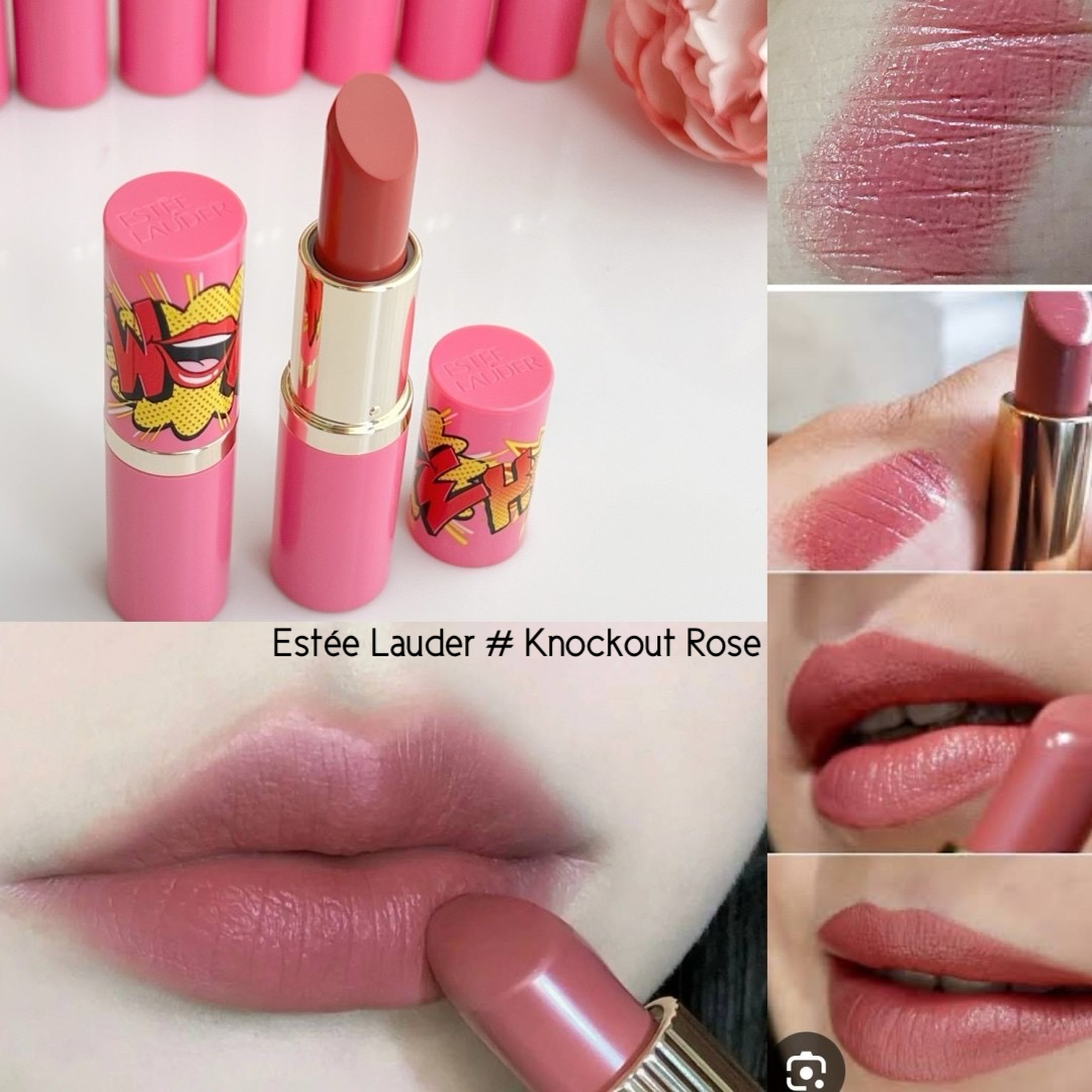 ลิปสติก Estee Lauder Rouge a Levres Limited Lipstick 3.5g. # Knockout Rose (No Box)