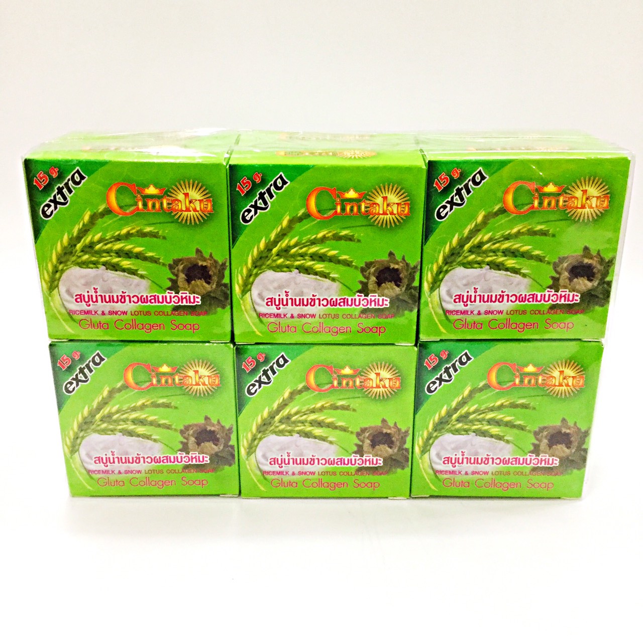 [Cintaku] สบู่ชินทากุ นมข้าวผสมบัวหิมะ (P041) แพ็ค12ก้อน 65g.