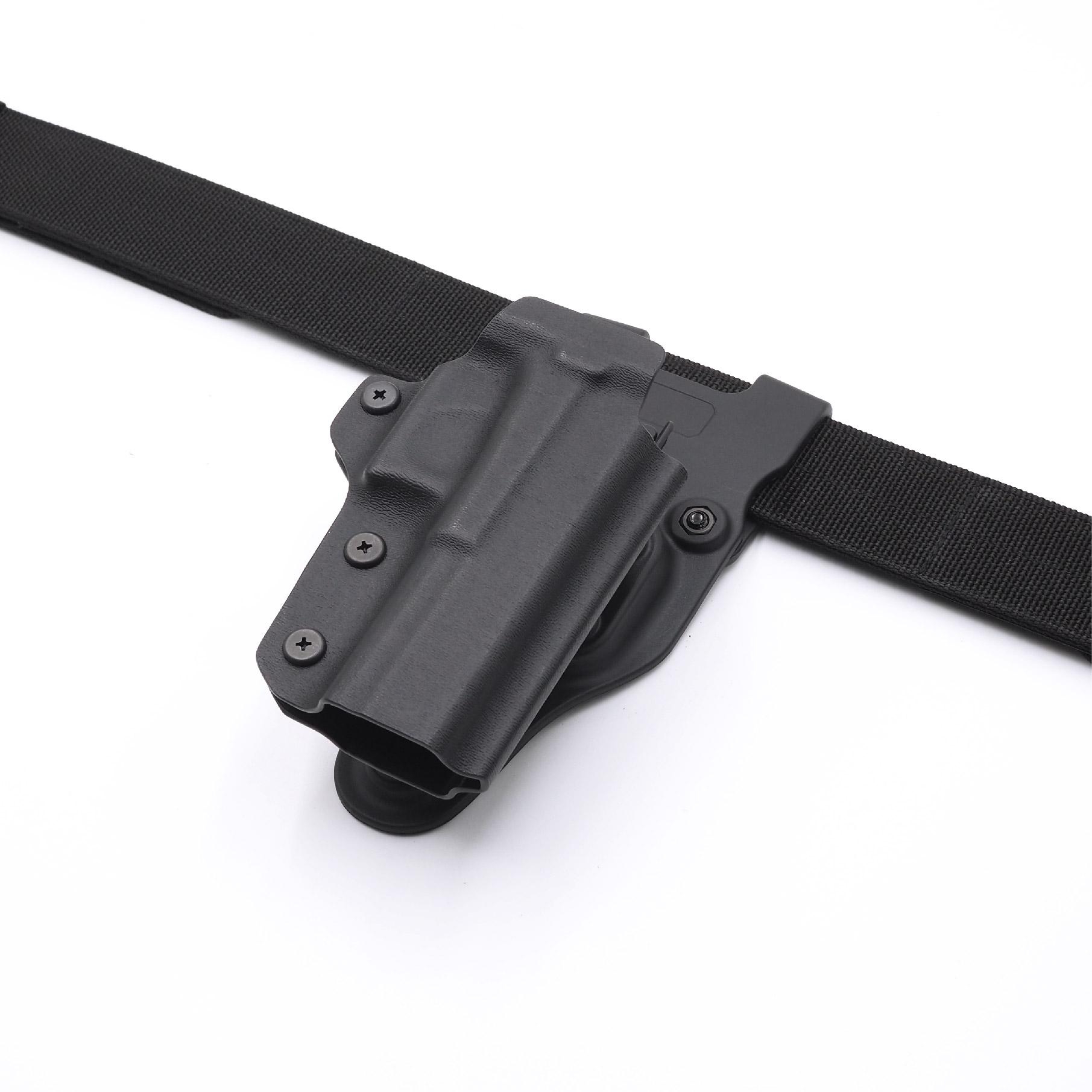 ซองพกนอกปลดนิ้วโป้ง KYDEX Glock 19/17/22/23/31/44/45 + เพลทต่ำ Warriorland (K0990)