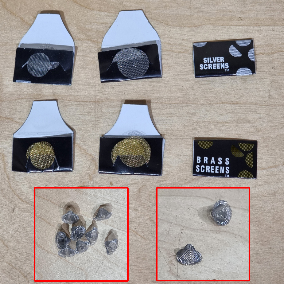[1007] silver screen และ brass screen 16/20mm screen 5ชิ้น ต่อแพ็ค กันขี้เถ้า pipe