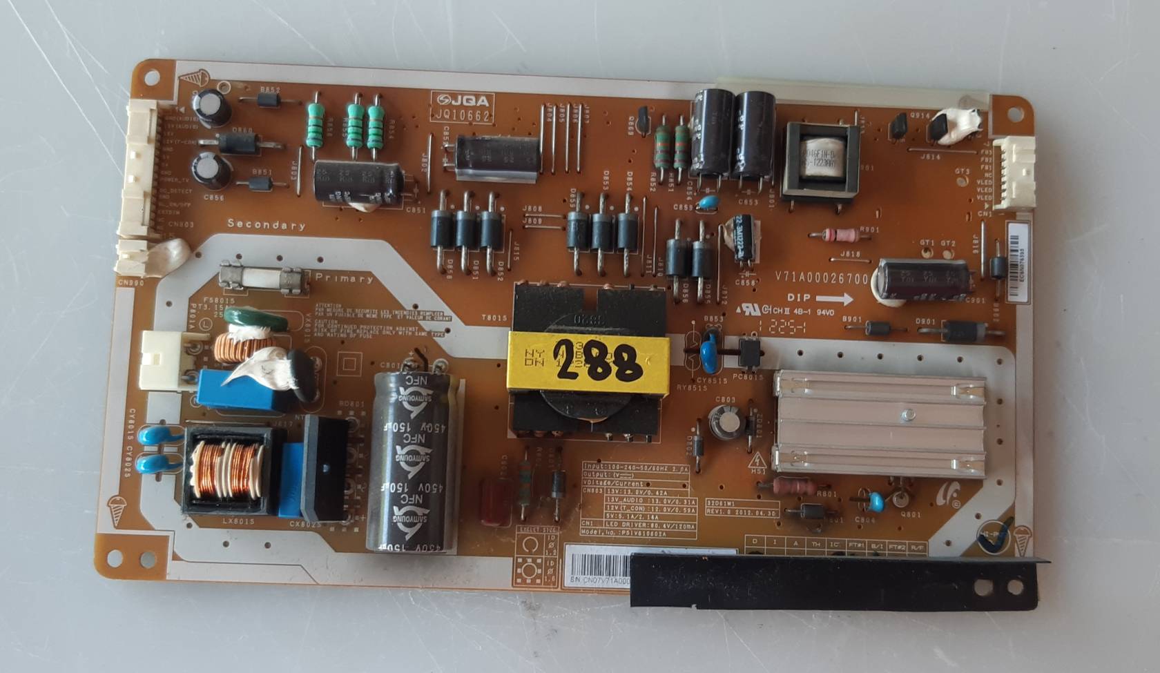 อันที่ 288 TOSHIBA 32PB200T ซัฟฟลาย V71A00026700 ดีเทสแล้ว