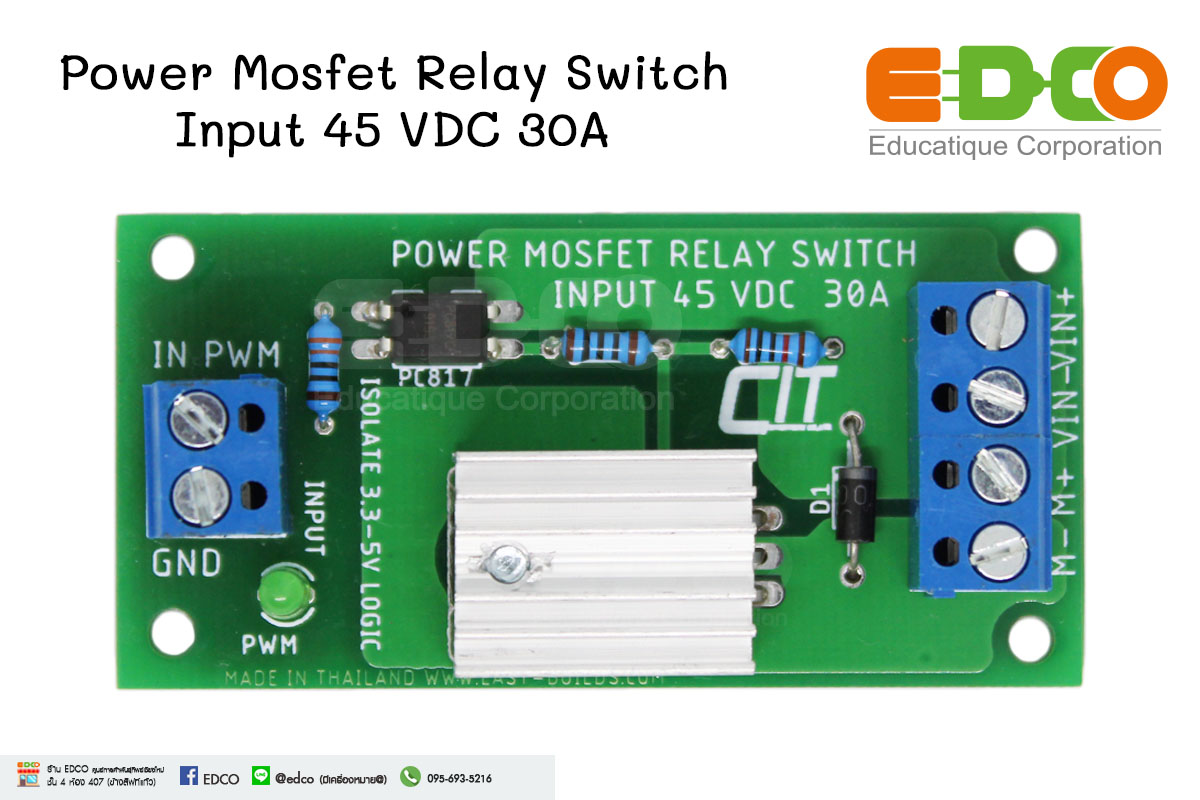 Power Mosfet Relay Switch Input 45 VDC 30A