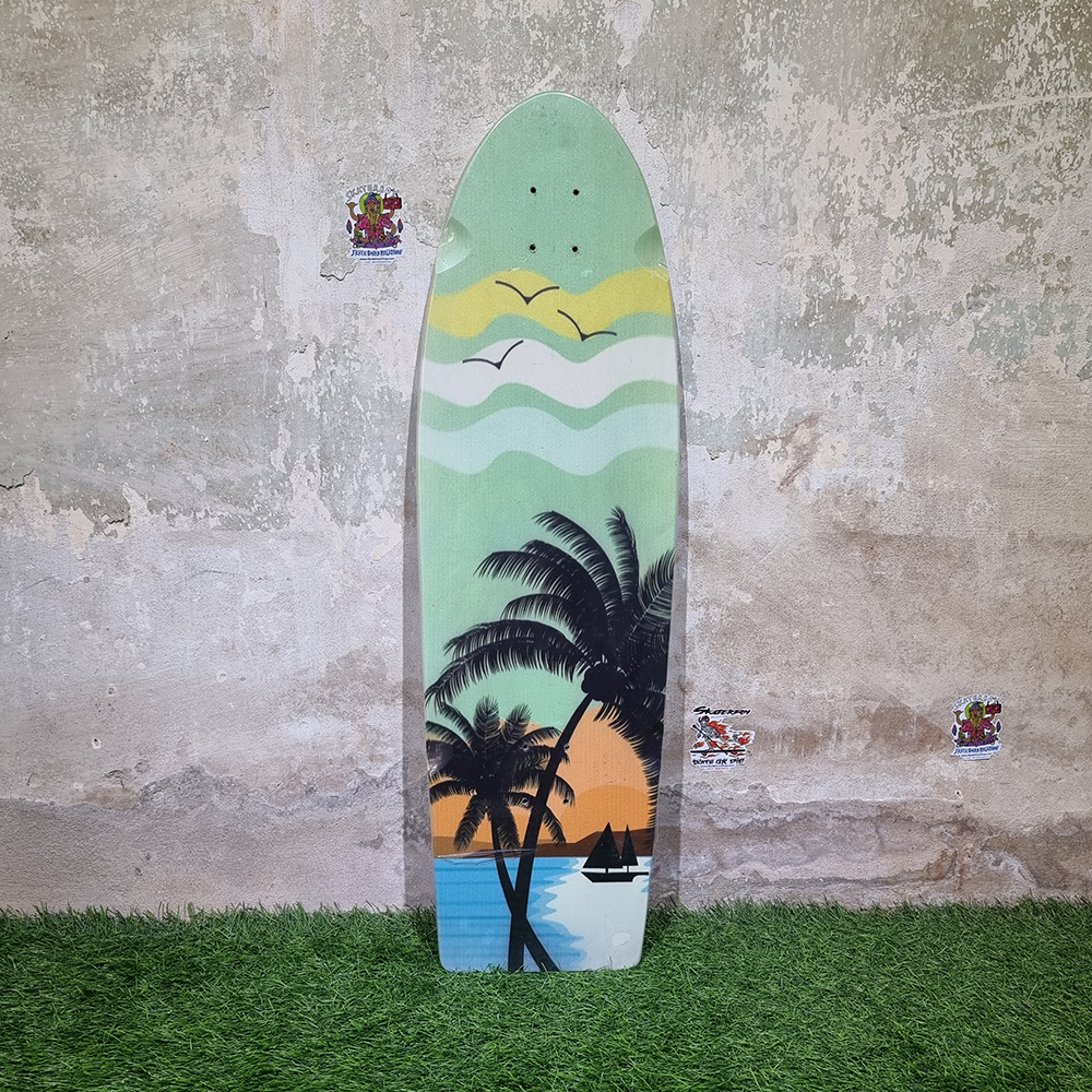 [0301] บอร์ดไม้สเก็ตบอร์ด Surfskate deck ขนาด 34"x 10" ลายสวยงาม พร้อมติดกระดาษทรายแล้ว