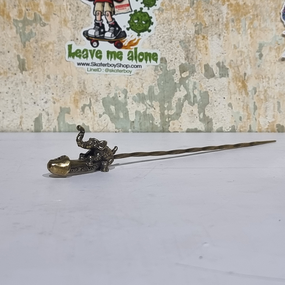 [1007] ไม้แยงทองเหลือง 12cm ลาย Vintage เข็มเกลียว cigar pass accessories smoking set