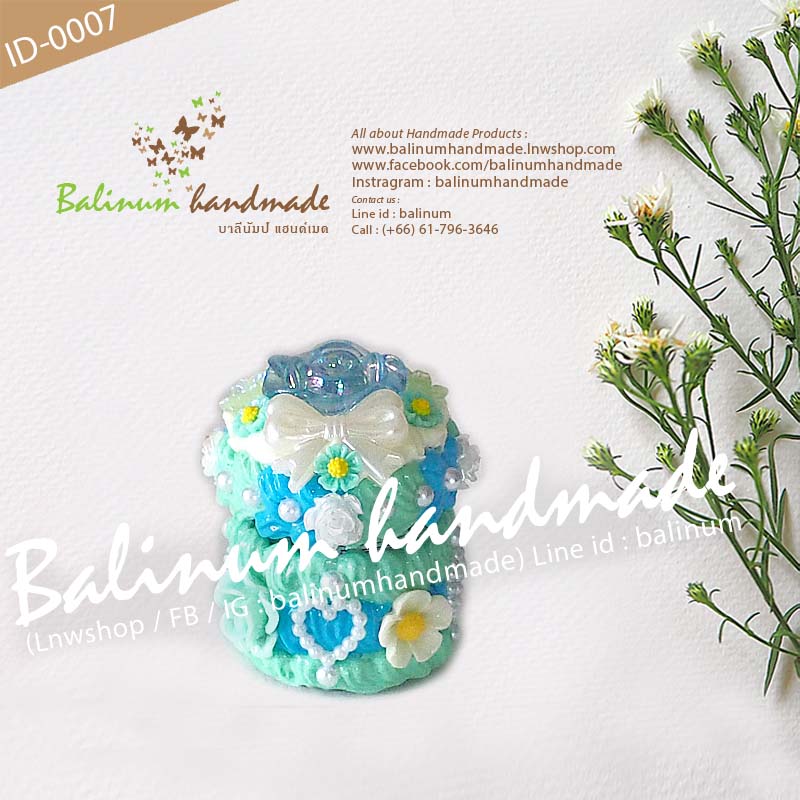 เคสยาดม DIY เรซิ่นสวนดอกไม้ ยาดมพิมเสนน้ำสำลี ตราโป๊ยเซียน (กระปุก 8 CC.) งานเคส DIY โดย บาลีนัมป์แฮนด์ เป็นงานเรซิ่นแท้100% เขียว,ฟ้า (Green,Blue)