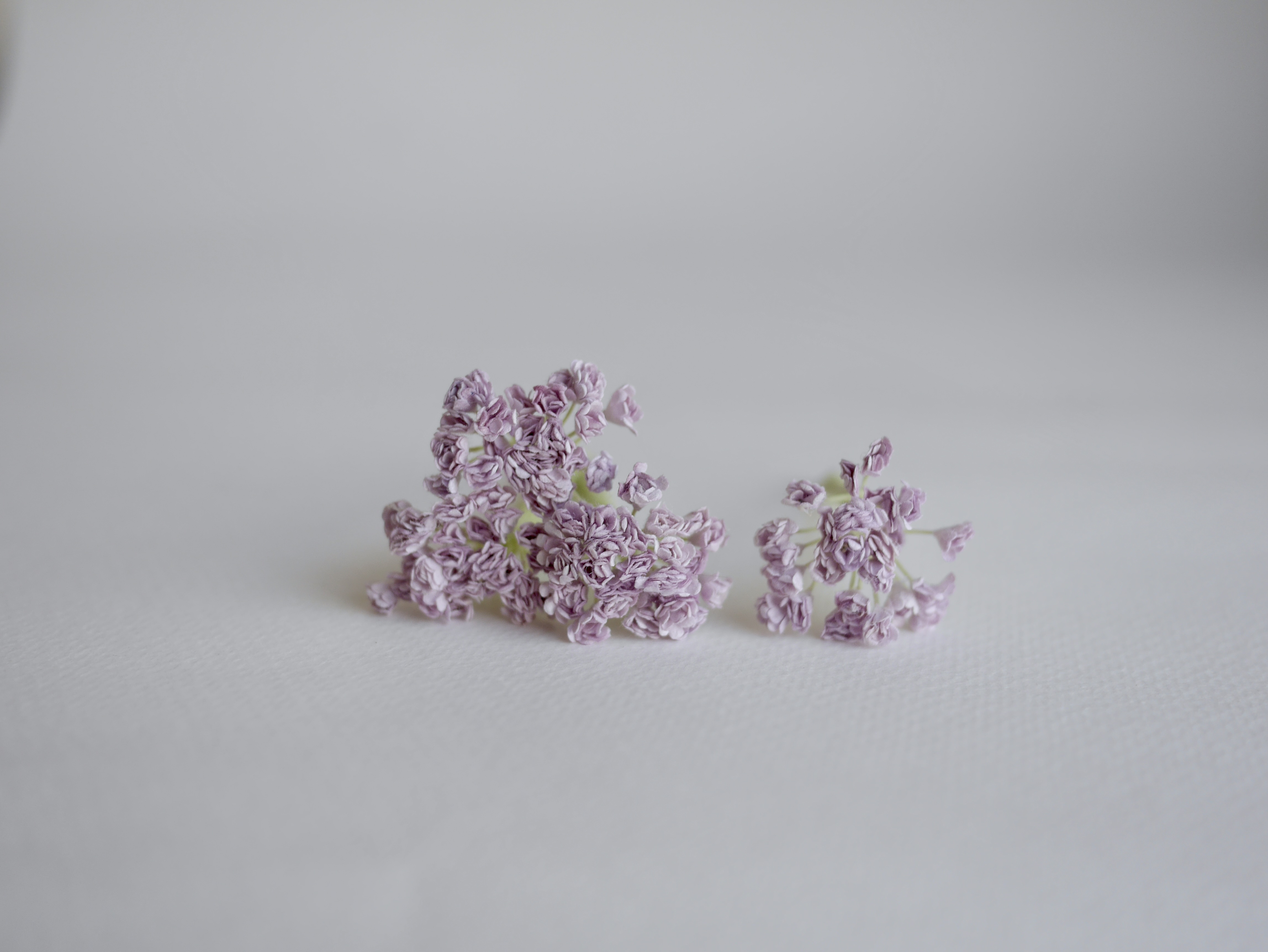 ดอกไม้ประดิษฐ์, ดอกไม้กระดาษสา, ดอก gypsophila, ดอกยิปโซ งานประดิษฐ์ตกแต่งของชำร่วย, ดอกไม้ทำพานพุ่ม, พานรับไหว้, ขนาด 0.4 cm. สีม่วงพาสเทล