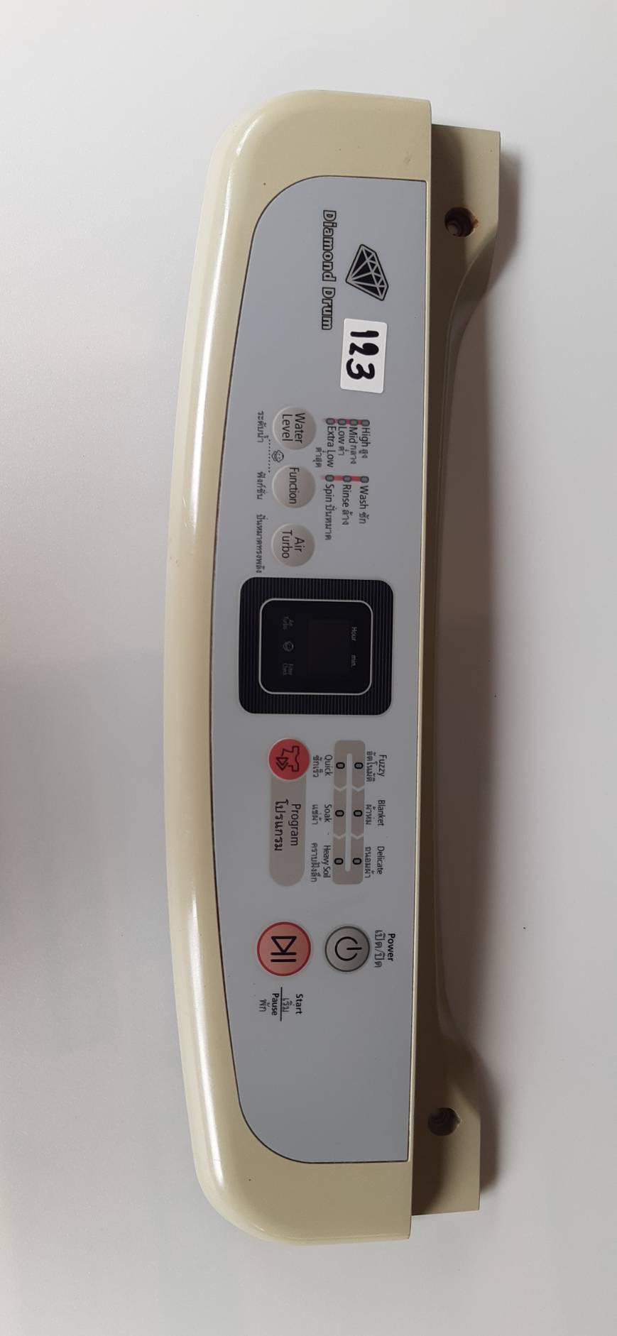 อันที่ 123 หน้ากากปุ่มกดเครื่องซักผ้า ซัมซุง WA95W9 DC64-02244A