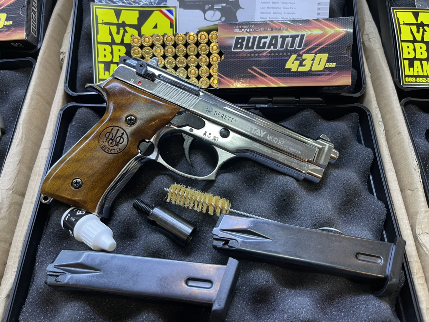 RETAY บาเรทต้า MOD 92 เงินเงา ด้าม ไม้