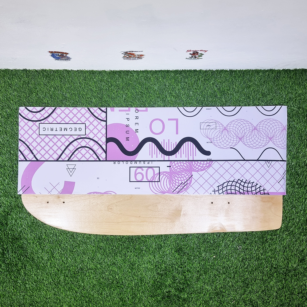 [0303] สติ๊กเกอร์ PVC ติดใต้ท้องบอร์ด ติดง่าย กันน้ำ ลายเส้นเลขาคณิต