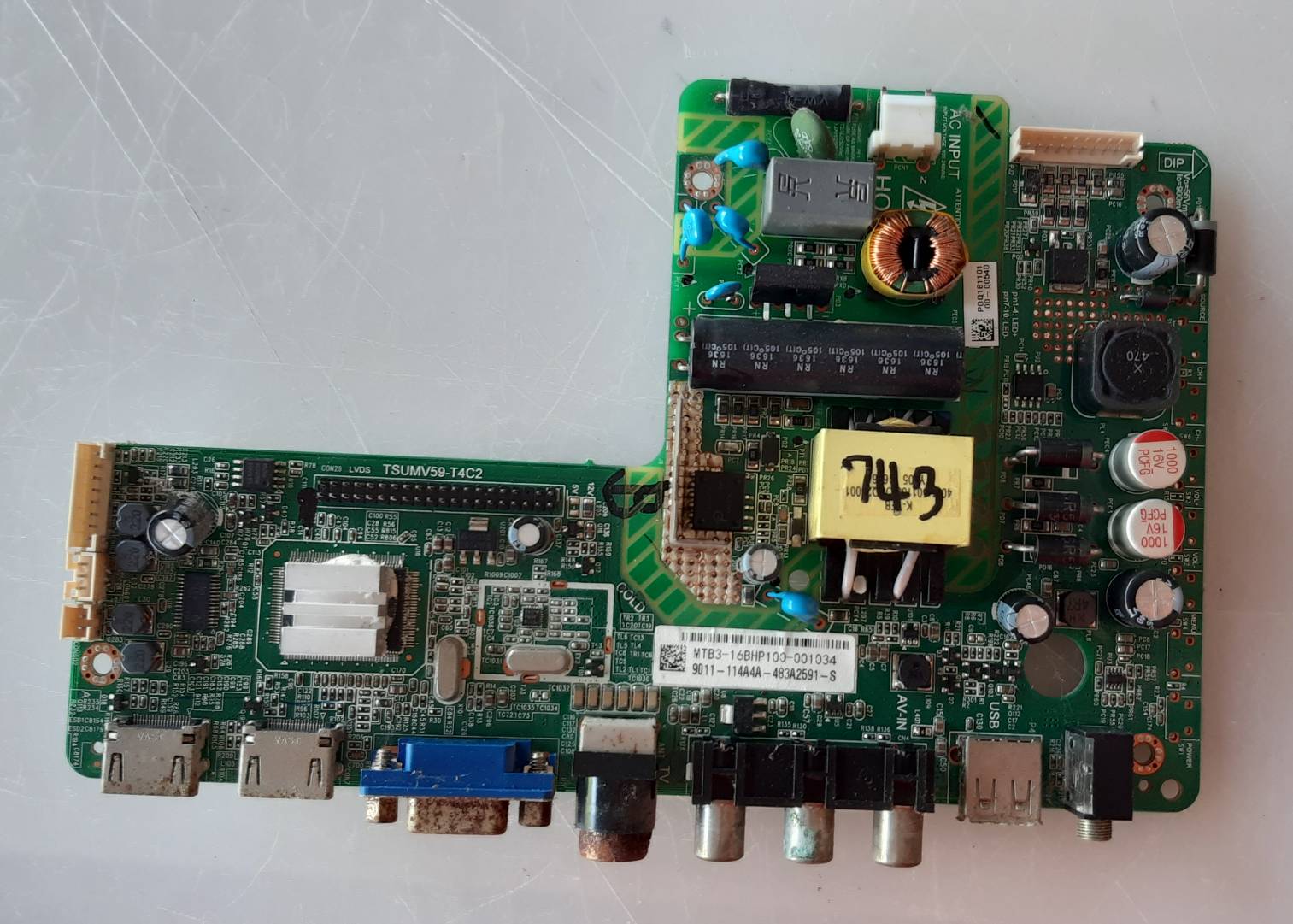 อันที่ 743 PHILIPS 32PHA4100S ซีสเตร็ม TSUMV59-T4C2 ดีเทสแล้ว